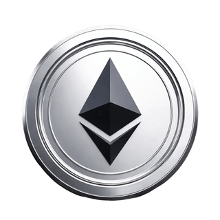 Elemento visivo fluttuante che raffigura la coin Ethereum (ETH)
